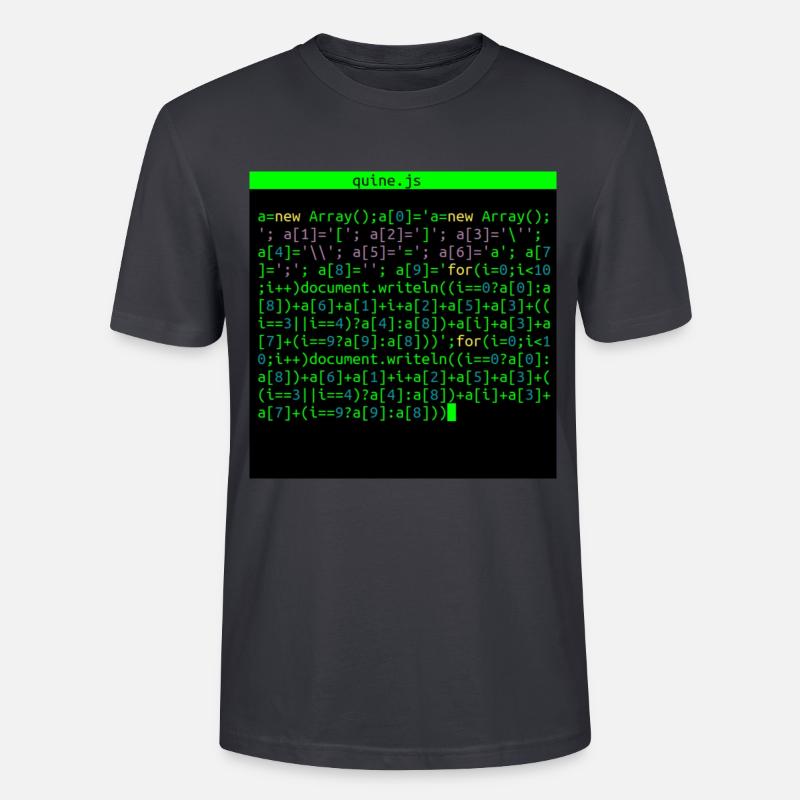 quine javascript - Stanley/Stella Unisex Bio-T-Shirt CRAFTER - Dunkles Graublau