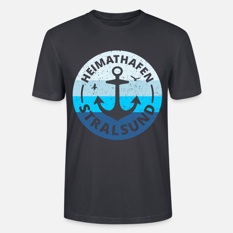 Stralsund - Heimathafen Stralsund Geschenkidee - Stanley/Stella Unisex Bio-T-Shirt CRAFTER - Dunkles Graublau