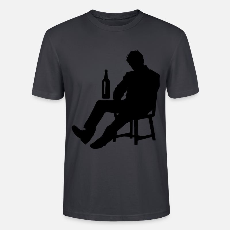 Drunk Man Drinking Drunk - Stanley/Stella CRAFTER Unisex Organic T-Shirt - India Ink Grey