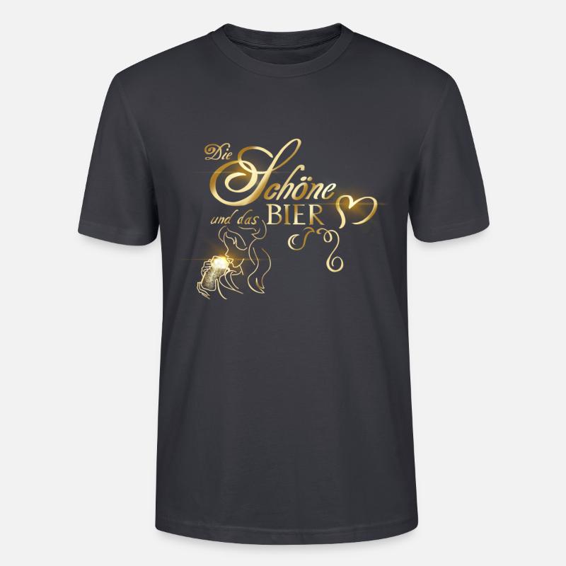 Die schöne und das Bier - Stanley/Stella Unisex Bio-T-Shirt CRAFTER - Dunkles Graublau