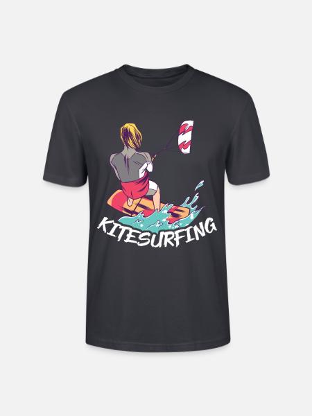 Kitesurfen Kiteboarding Kite Kiten - Stanley/Stella Unisex Bio-T-Shirt CRAFTER - Dunkles Graublau
