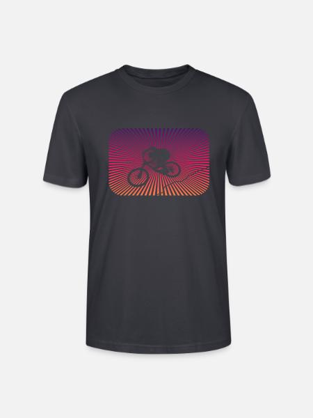 Downhill biken - Stanley/Stella Unisex Bio-T-Shirt CRAFTER - Dunkles Graublau
