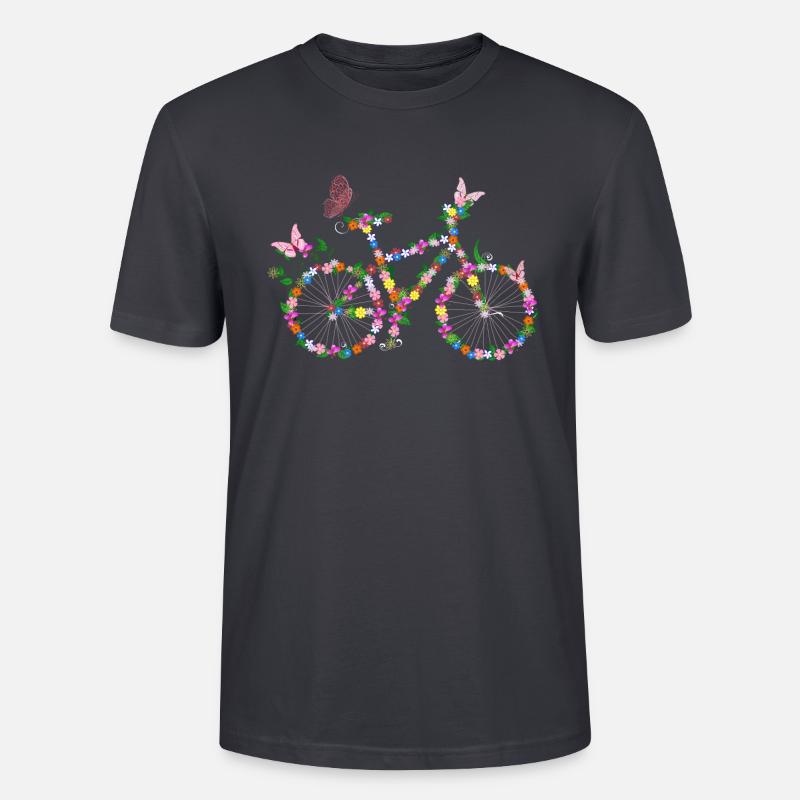 Vélo avec fleurs - T-shirt bio CRAFTER Stanley Stella Unisexe - bleu gris foncé