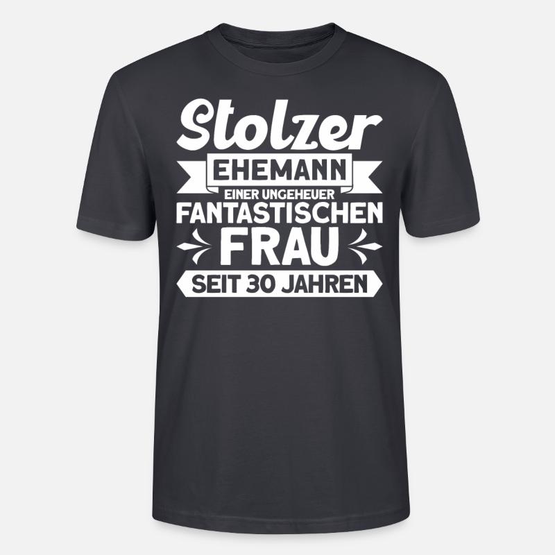 Ehepaar Ehemann Perlenhochzeit Geschenk - Stanley/Stella Unisex Bio-T-Shirt CRAFTER - Dunkles Graublau
