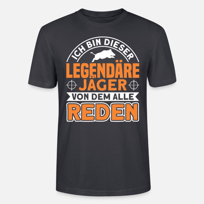 Jäger Jagd Jagen Geschenk - Stanley/Stella Unisex Bio-T-Shirt CRAFTER - Dunkles Graublau