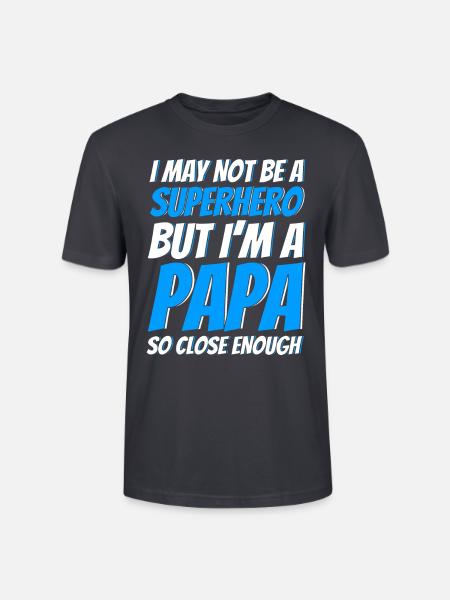 Superheld Vater Vati Papa - Stanley/Stella Unisex Bio-T-Shirt CRAFTER - Dunkles Graublau