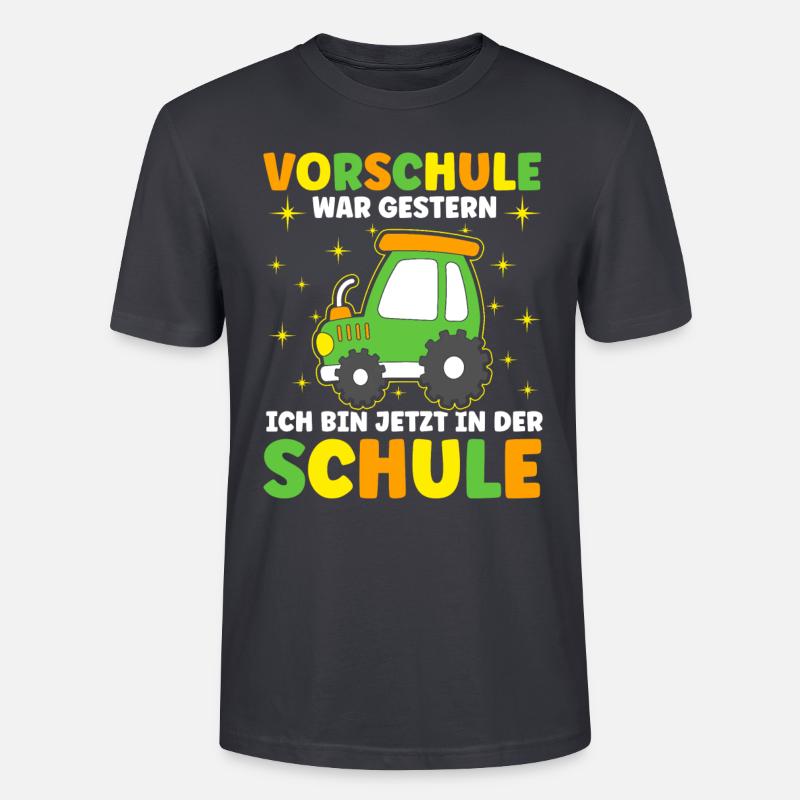 Vorschule War Gestern Schulbeginn - Stanley/Stella Unisex Bio-T-Shirt CRAFTER - Dunkles Graublau