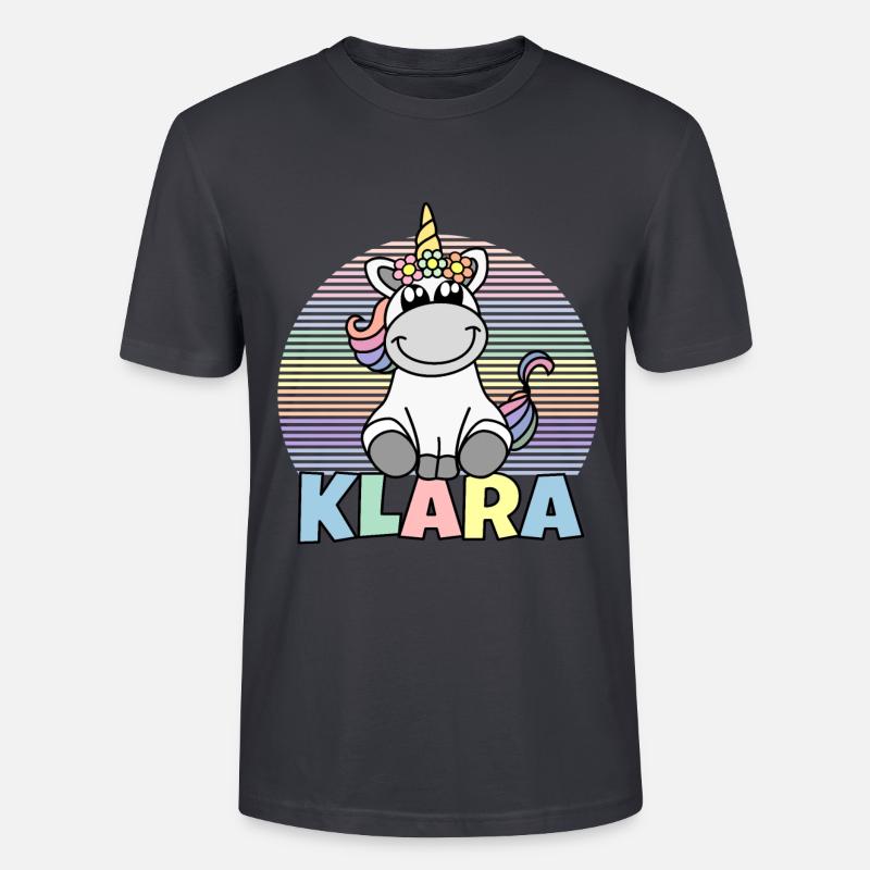 Klara Einhorn Name - Stanley/Stella Unisex Bio-T-Shirt CRAFTER - Dunkles Graublau