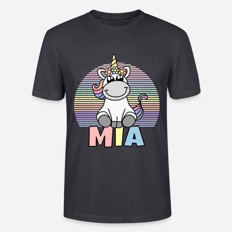 Mia Einhorn Name - Stanley/Stella Unisex Bio-T-Shirt CRAFTER - Dunkles Graublau