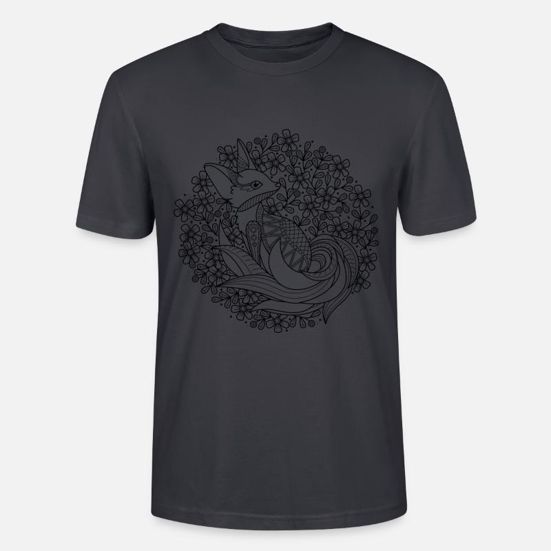 Fox. Fox. Style mandala. - T-shirt bio CRAFTER Stanley Stella Unisexe - bleu gris foncé