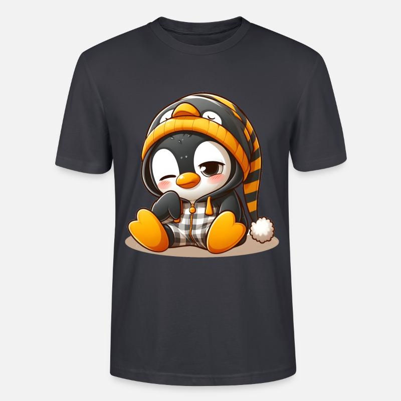 Müder Pinguin - Stanley/Stella Unisex Bio-T-Shirt CRAFTER - Dunkles Graublau