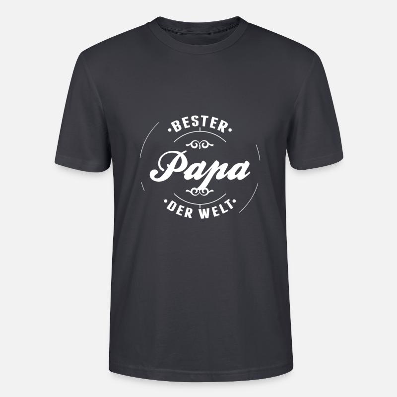Bester Papa der Welt - Geschenkidee - Stanley/Stella Unisex Bio-T-Shirt CRAFTER - Dunkles Graublau