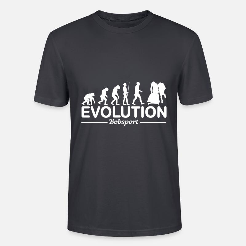 Bobfahren Bobsport Evolution Lustig - Stanley/Stella Unisex Bio-T-Shirt CRAFTER - Dunkles Graublau
