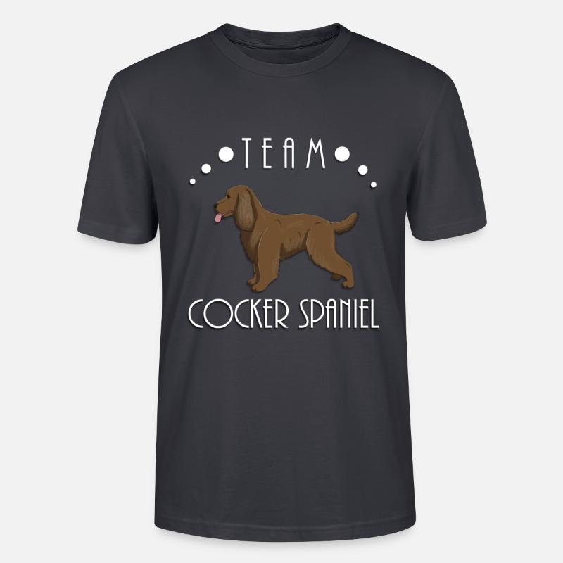 Team Cocker Spaniel - Leber - Stanley/Stella Unisex Bio-T-Shirt CRAFTER - Dunkles Graublau