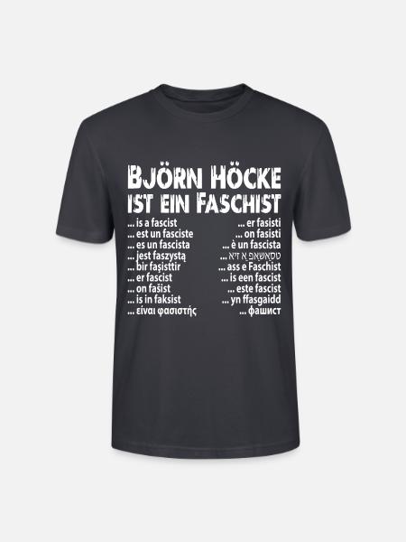 Faschist Björn Höcke - Stanley/Stella Unisex Bio-T-Shirt CRAFTER - Dunkles Graublau