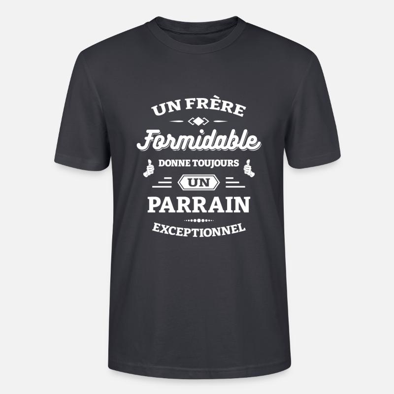 FRÈRE FORMIDABLE - PARRAIN EXCEPTIONNEL - T-shirt bio CRAFTER Stanley Stella Unisexe - bleu gris foncé