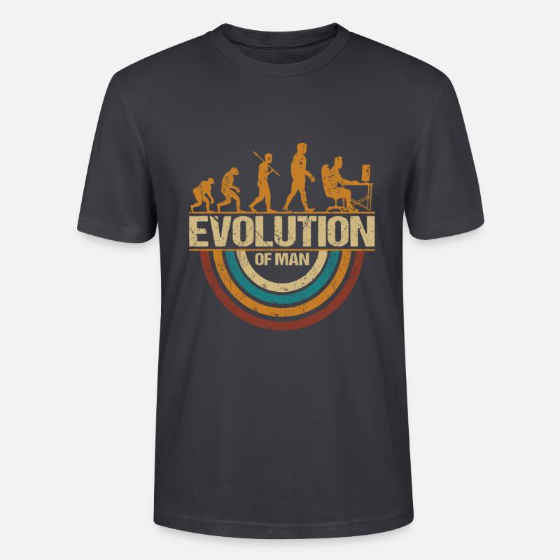 Programmateur Computerfreak Evolution Retro - T-shirt bio CRAFTER Stanley Stella Unisexe - bleu gris foncé