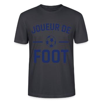 Joueur de foot humour football cadeau footballeur - T-shirt bio CRAFTER Stanley Stella Unisexe - bleu gris foncé - Devant - Alina (178cm) & Michal (187cm)