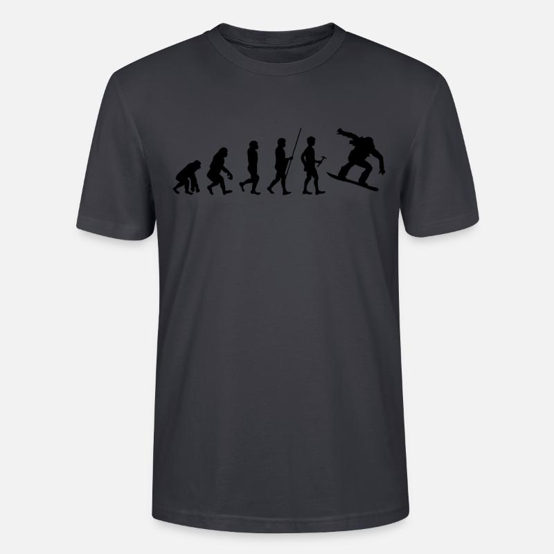 Evolution Snowboard Snowboarder - Stanley/Stella Unisex Bio-T-Shirt CRAFTER - Dunkles Graublau