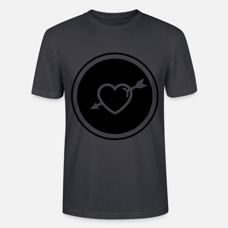 Herz symbol pfeil - Stanley/Stella Unisex Bio-T-Shirt CRAFTER - Dunkles Graublau