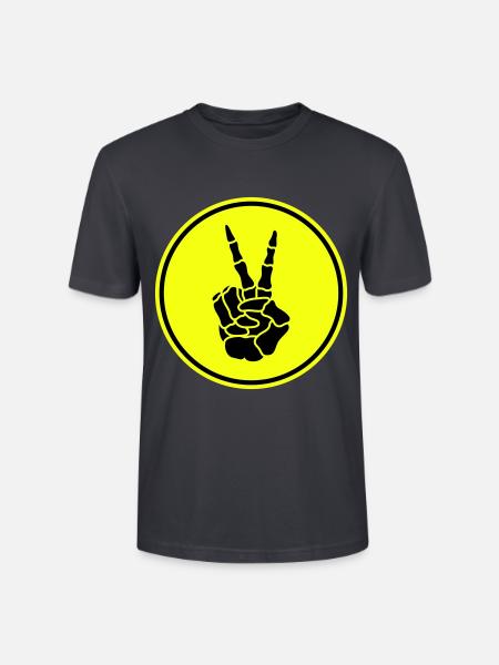 Hand frieden skelett - Stanley/Stella Unisex Bio-T-Shirt CRAFTER - Dunkles Graublau