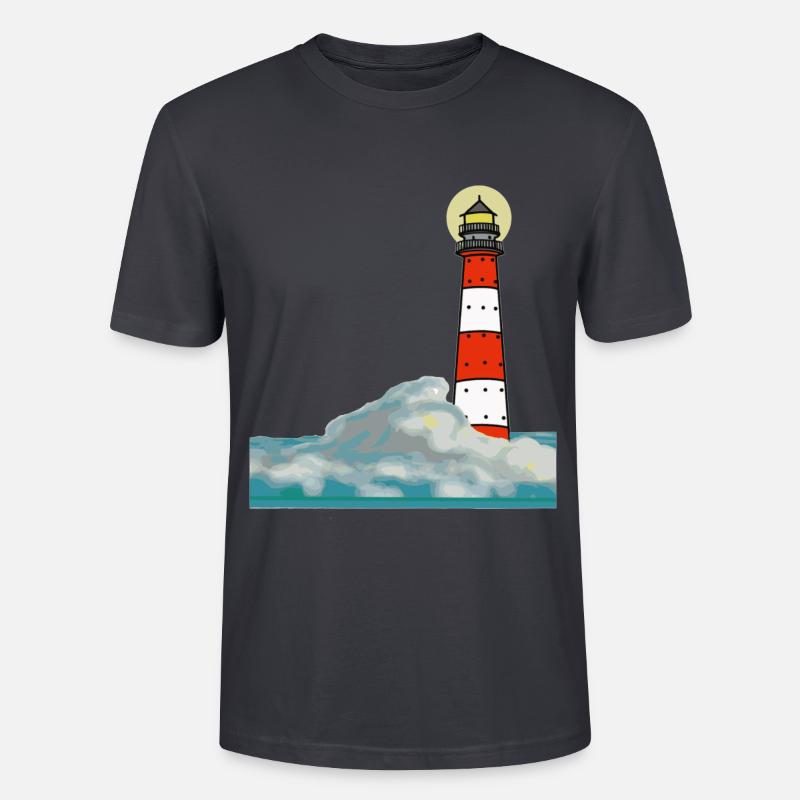 Phare dans la tempête - T-shirt bio CRAFTER Stanley Stella Unisexe - bleu gris foncé