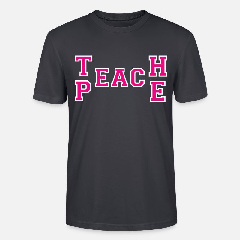 teach peace - Stanley/Stella Unisex Bio-T-Shirt CRAFTER - Dunkles Graublau