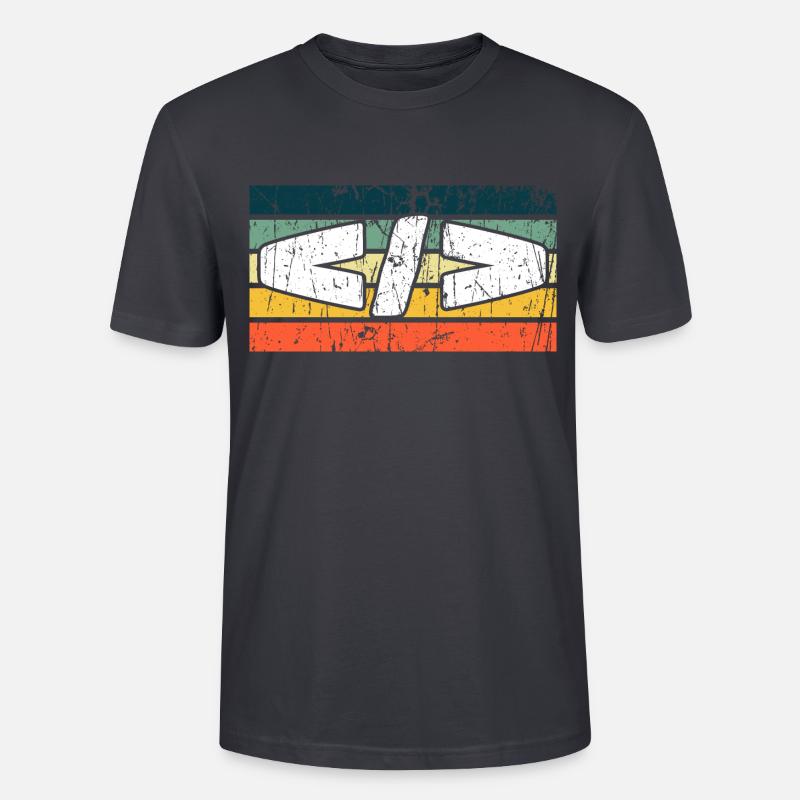 Retro Web Developer Programmer Coding - Stanley/Stella Unisex Bio-T-Shirt CRAFTER - Dunkles Graublau