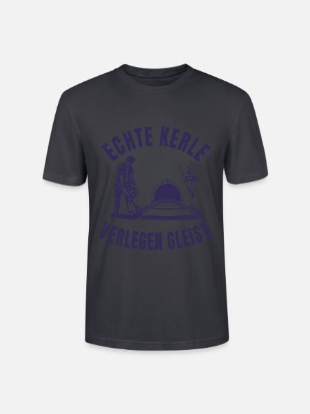 Echte Kerle verlegen Gleise - Stanley/Stella Unisex Bio-T-Shirt CRAFTER - Dunkles Graublau