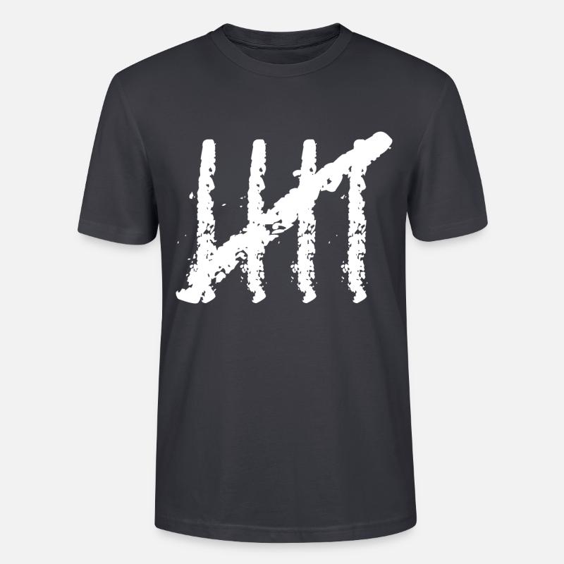 Five 5 chalks number - Stanley/Stella CRAFTER Unisex Organic T-Shirt - India Ink Grey