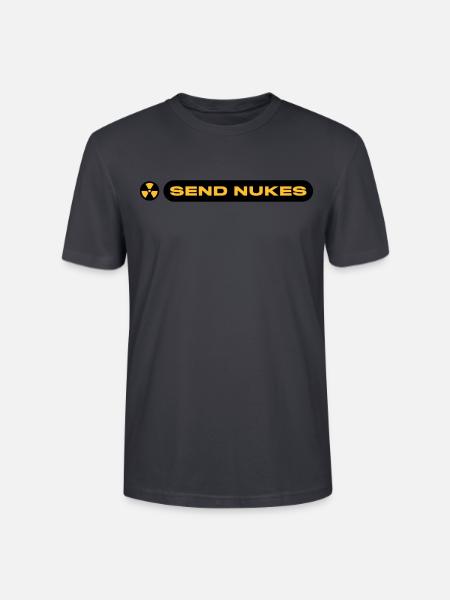 SEND NUKES - Stanley/Stella Unisex Bio-T-Shirt CRAFTER - Dunkles Graublau