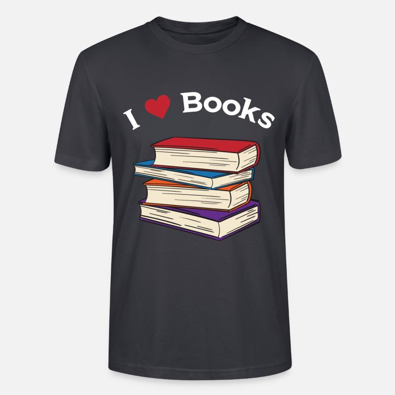 Buch Bücher Liebe - Stanley/Stella Unisex Bio-T-Shirt CRAFTER - Dunkles Graublau