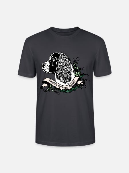 Springer Spaniel Anno 1900 - Stanley/Stella Unisex Bio-T-Shirt CRAFTER - Dunkles Graublau