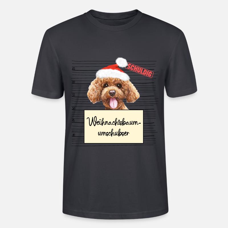 Weihnachtsbaum Umschubser Pudel - Stanley/Stella Unisex Bio-T-Shirt CRAFTER - Dunkles Graublau