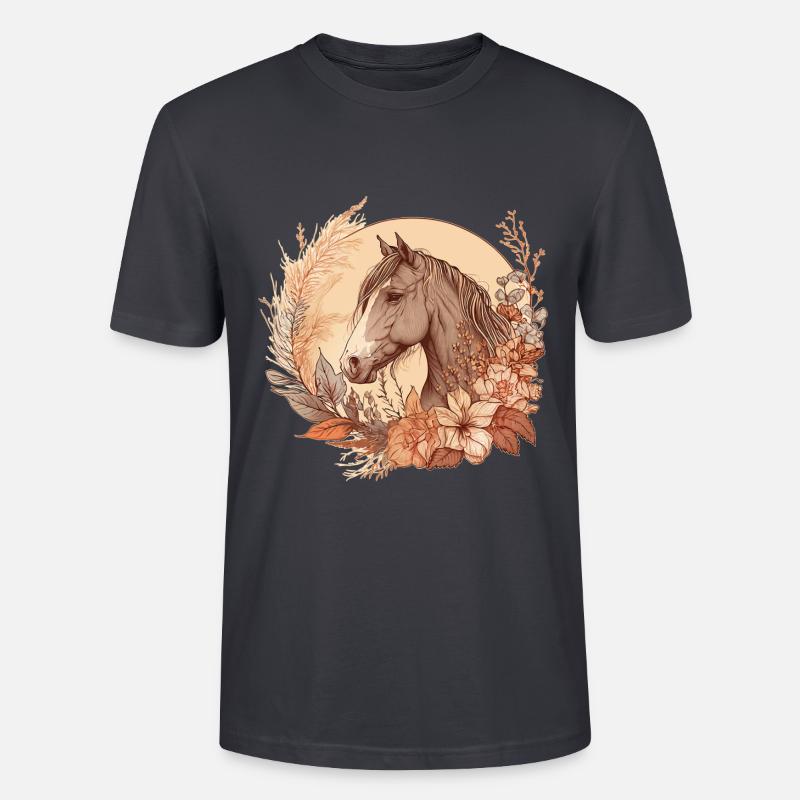 Pferd Boho - Stanley/Stella Unisex Bio-T-Shirt CRAFTER - Dunkles Graublau