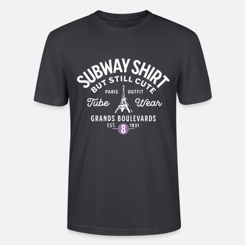 Pariser U-Bahn-Hemd Grands Boulevards - Stanley/Stella Unisex Bio-T-Shirt CRAFTER - Dunkles Graublau