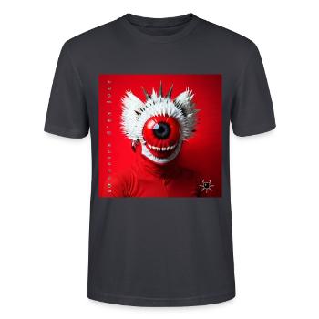 monstre #seven Rouge corail - T-shirt bio CRAFTER Stanley Stella Unisexe - bleu gris foncé - Devant - Alina (178cm) & Michal (187cm)