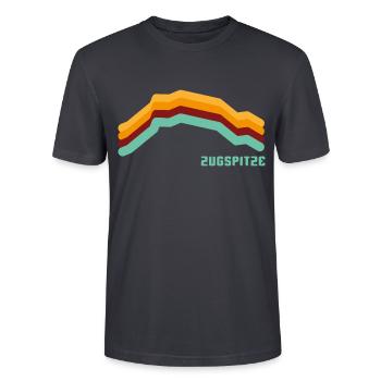Zugspitze 2962 Garmisch Partenkirchen Bayern Retro - Stanley/Stella Unisex Bio-T-Shirt CRAFTER - Dunkles Graublau - Vorne - Alina (178cm) & Michal (187cm)