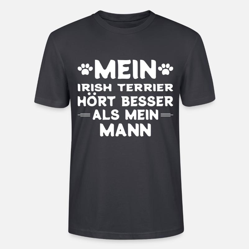 Irish Terrier Ehemann - Stanley/Stella Unisex Bio-T-Shirt CRAFTER - Dunkles Graublau