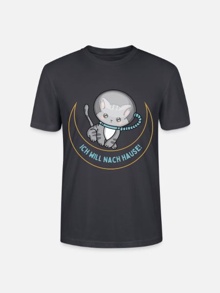 Katze im Weltraum - Stanley/Stella Unisex Bio-T-Shirt CRAFTER - Dunkles Graublau