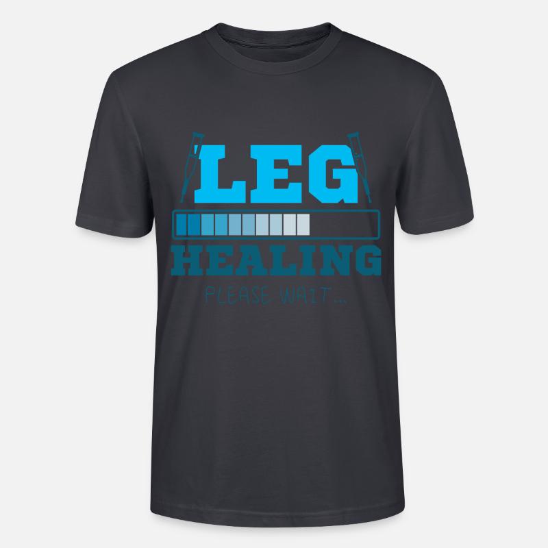 Leg Healing Please Wait - Stanley/Stella Unisex Bio-T-Shirt CRAFTER - Dunkles Graublau