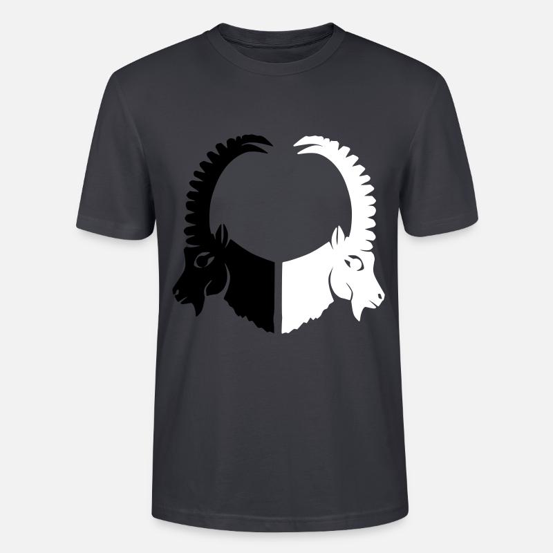 Steinbock Tier Sternzeichen - Stanley/Stella Unisex Bio-T-Shirt CRAFTER - Dunkles Graublau