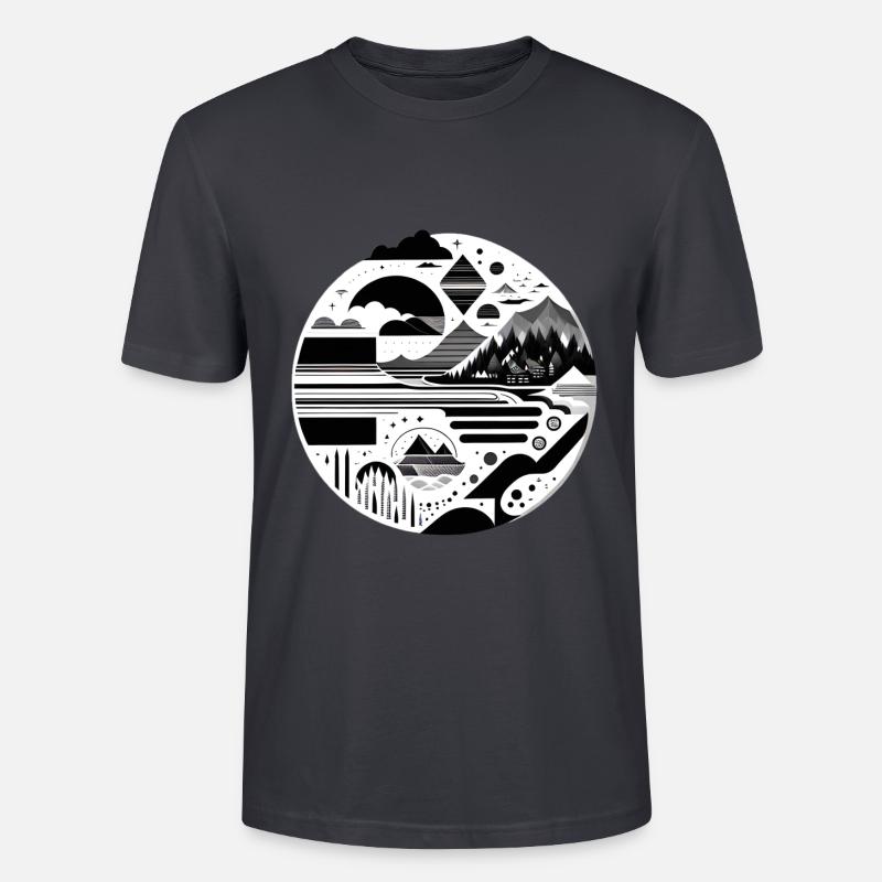 The Mountains 03 - Stanley/Stella Unisex Bio-T-Shirt CRAFTER - Dunkles Graublau