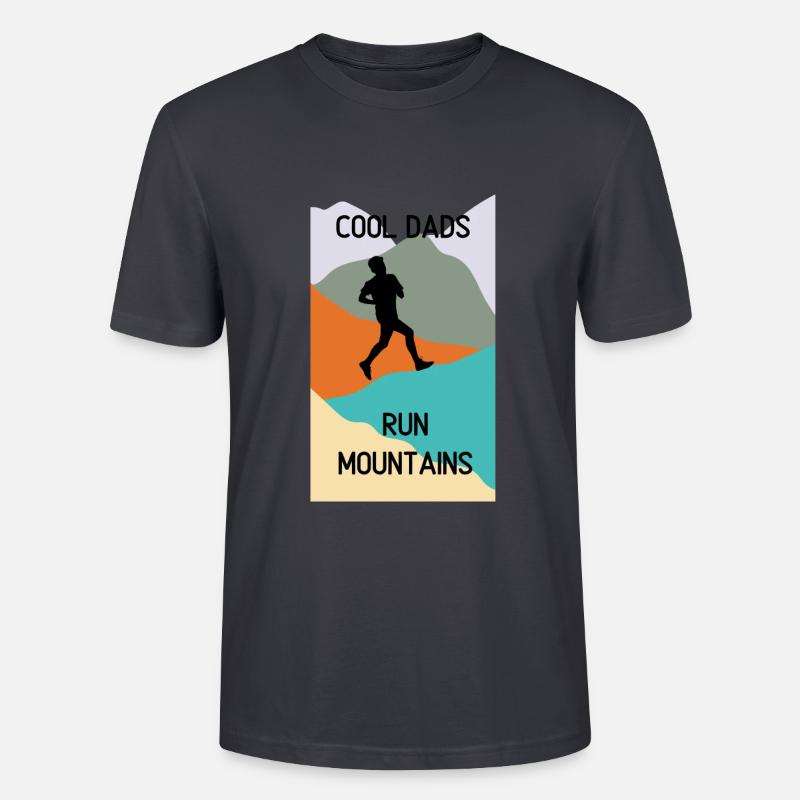 Cool Dads Run Mountains - Stanley/Stella Unisex Bio-T-Shirt CRAFTER - Dunkles Graublau