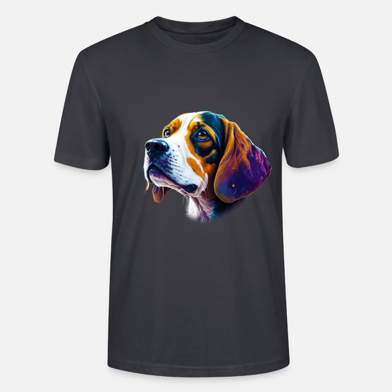 Beagle Abstract Art - Stanley/Stella Unisex Bio-T-Shirt CRAFTER - Dunkles Graublau
