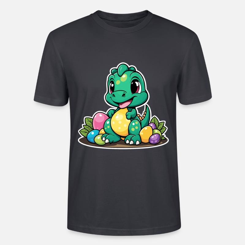 Dinosaur Easter Eggs Easter - Stanley/Stella CRAFTER Unisex Organic T-Shirt - India Ink Grey