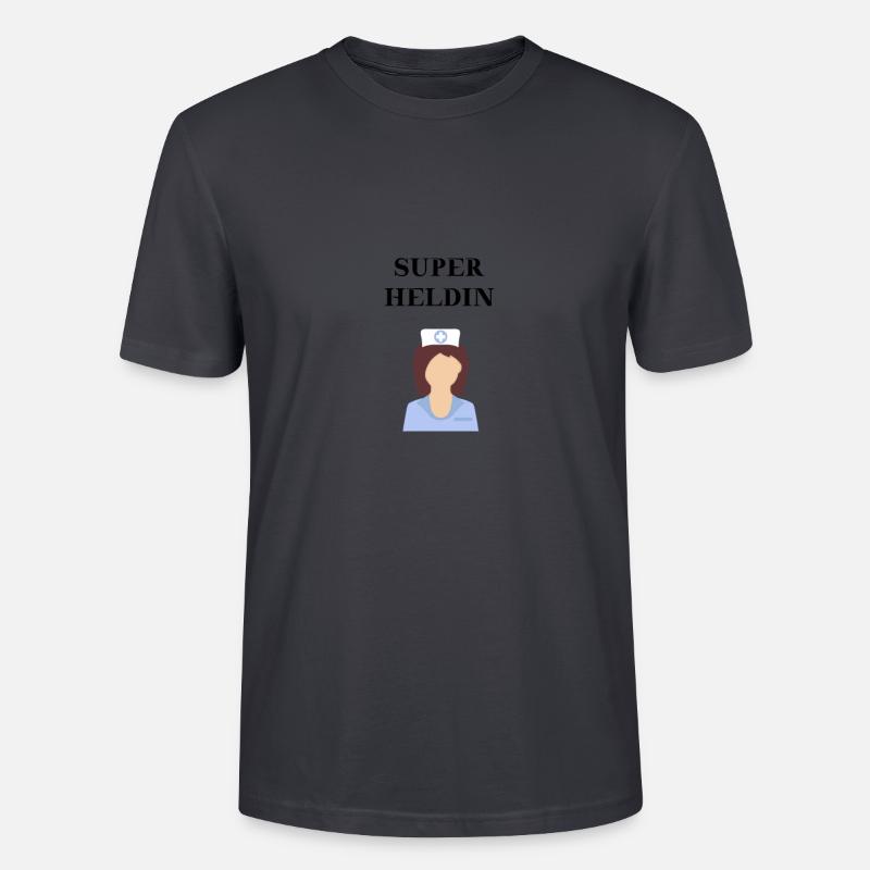 Krankenschwester Superheldin Geschenkidee Heldin - Stanley/Stella Unisex Bio-T-Shirt CRAFTER - Dunkles Graublau