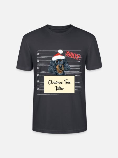 Weihnachtsbaum Umschubser Gordon Setter - Stanley/Stella Unisex Bio-T-Shirt CRAFTER - Dunkles Graublau