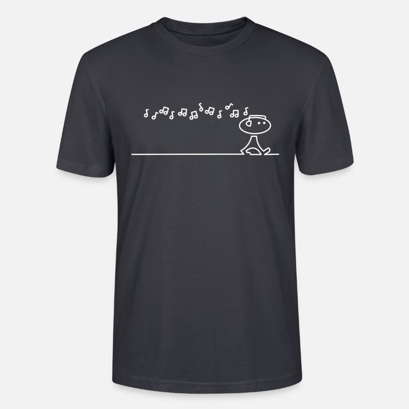 PETER lang weiß - Stanley/Stella Unisex Bio-T-Shirt CRAFTER - Dunkles Graublau