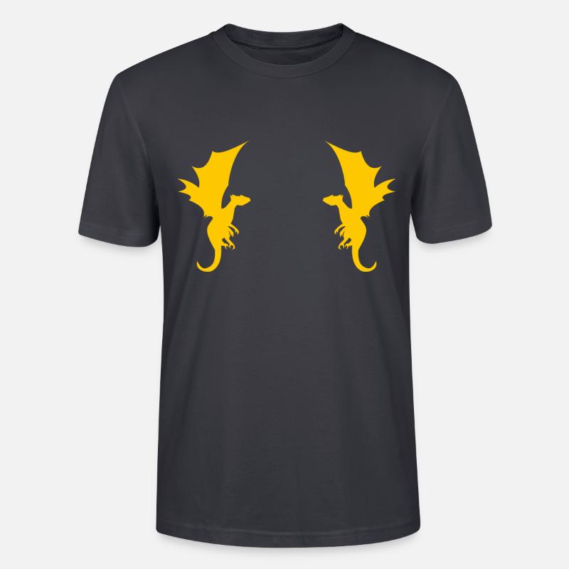 Drache Drachen Muster - Stanley/Stella Unisex Bio-T-Shirt CRAFTER - Dunkles Graublau